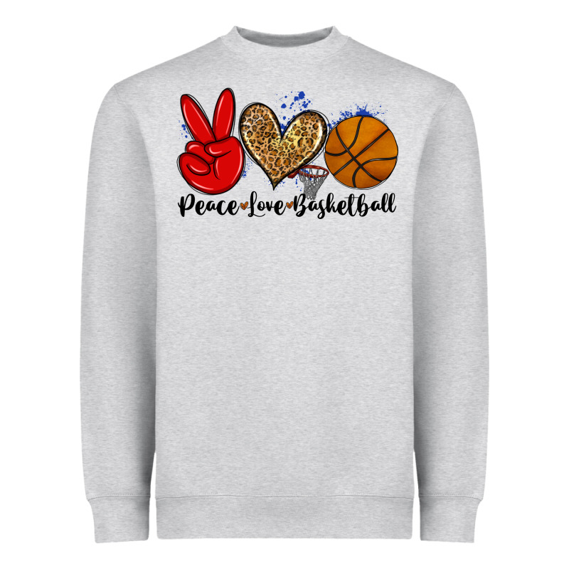 Peace Love Basketball Heavyweight Sweatshirt by Zillion Design Studio | Teevron