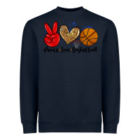 Navy peace love basketball Heavyweight Sweatshirt - Zillion Design Studio