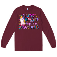 Burgundy cute smart and a little bit dramatic Long Sleeve Tee - JahusDesignShop