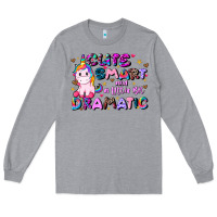 Heather Grey cute smart and a little bit dramatic Long Sleeve Tee - JahusDesignShop