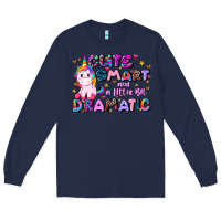 Navy cute smart and a little bit dramatic Long Sleeve Tee - JahusDesignShop