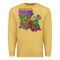 Antique Gold mardi gras louisiana map Premium Sweatshirt - MaliasSmallBusiness