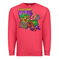 Cardinal mardi gras louisiana map Premium Sweatshirt - MaliasSmallBusiness