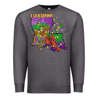 Charcoal Heather mardi gras louisiana map Premium Sweatshirt - MaliasSmallBusiness