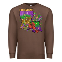 Chestnut mardi gras louisiana map Premium Sweatshirt - MaliasSmallBusiness