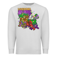 Dove Grey mardi gras louisiana map Premium Sweatshirt - MaliasSmallBusiness