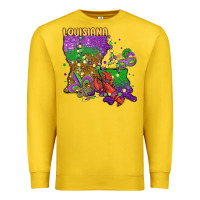 Lemon mardi gras louisiana map Premium Sweatshirt - MaliasSmallBusiness
