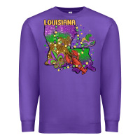 Purple mardi gras louisiana map Premium Sweatshirt - MaliasSmallBusiness