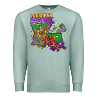 Seafoam mardi gras louisiana map Premium Sweatshirt - MaliasSmallBusiness