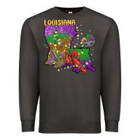 Smoke mardi gras louisiana map Premium Sweatshirt - MaliasSmallBusiness