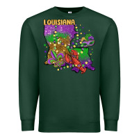 Sports Green mardi gras louisiana map Premium Sweatshirt - MaliasSmallBusiness