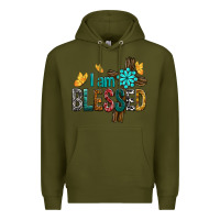 Army Green I Am Blessed Cross Premium Hoodie - BundleAndBundleShop