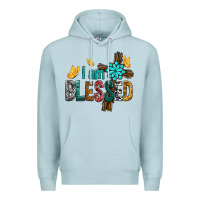 Blue Mist I Am Blessed Cross Premium Hoodie - BundleAndBundleShop