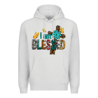 Dove Grey I Am Blessed Cross Premium Hoodie - BundleAndBundleShop