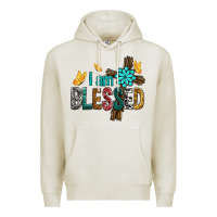Oatmeal Heather I Am Blessed Cross Premium Hoodie - BundleAndBundleShop