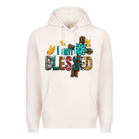 Pale Pink I Am Blessed Cross Premium Hoodie - BundleAndBundleShop