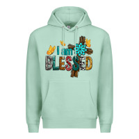 Seafoam I Am Blessed Cross Premium Hoodie - BundleAndBundleShop