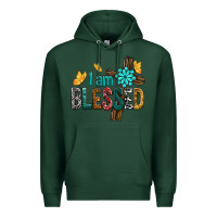 Sports Green I Am Blessed Cross Premium Hoodie - BundleAndBundleShop