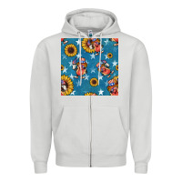 Dove Grey 4th of july sunflowers hotdog seamless pattern Zipper Hoodie - BundleAndBundleShop