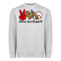 Heather Grey peace love baseball Heavyweight Sweatshirt - Zillion Design Studio