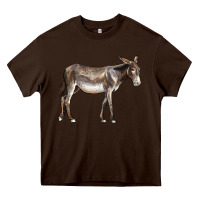 Chocolate Brown american mammoth jackstock donkey Heavy Core Tee - LillyAllenDesigns