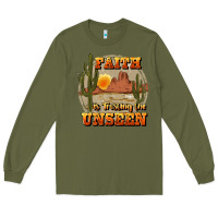 Army Green faith is trusting the unseen Long Sleeve Tee - JahusDesignShop