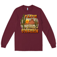 Burgundy faith is trusting the unseen Long Sleeve Tee - JahusDesignShop
