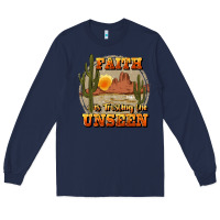 Navy faith is trusting the unseen Long Sleeve Tee - JahusDesignShop