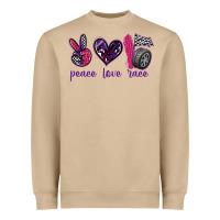 Mushroom peace love race Heavyweight Sweatshirt - texasbilliewilder