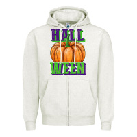 Oatmeal Heather hall o ween Zipper Hoodie - JahusDesignShop