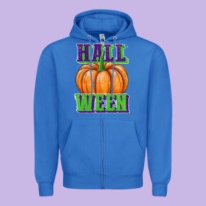 Hall O Ween Zipper Hoodie Designed By Jahusdesignshop