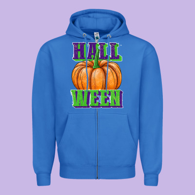 Hall O Ween Zipper Hoodie Designed By Jahusdesignshop