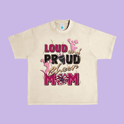 Loud And Proud Cheer Mom Urban Heavy Tee Designed By Zillion Design Studio