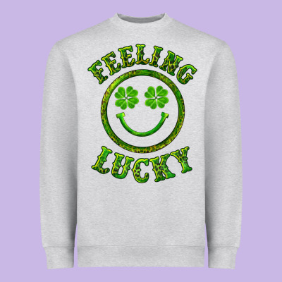 Feeling Lucky With Leopard Heavyweight Sweatshirt Designed By Ranaportraitstore