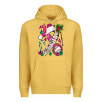 Antique Gold Pink Christmas Breast Cancer Ribbon Baseball Premium Hoodie - BundleAndBundleShop