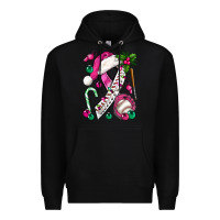 Black Pink Christmas Breast Cancer Ribbon Baseball Premium Hoodie - BundleAndBundleShop
