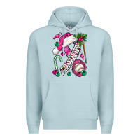Blue Mist Pink Christmas Breast Cancer Ribbon Baseball Premium Hoodie - BundleAndBundleShop