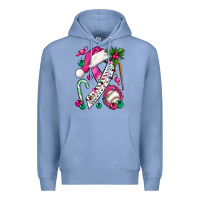 Colony Blue Pink Christmas Breast Cancer Ribbon Baseball Premium Hoodie - BundleAndBundleShop