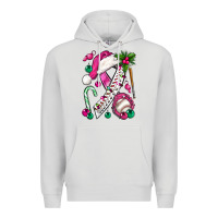 Dove Grey Pink Christmas Breast Cancer Ribbon Baseball Premium Hoodie - BundleAndBundleShop