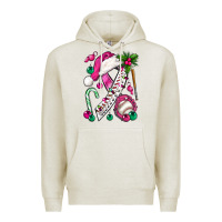Oatmeal Heather Pink Christmas Breast Cancer Ribbon Baseball Premium Hoodie - BundleAndBundleShop
