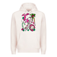 Pale Pink Pink Christmas Breast Cancer Ribbon Baseball Premium Hoodie - BundleAndBundleShop