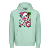 Seafoam Pink Christmas Breast Cancer Ribbon Baseball Premium Hoodie - BundleAndBundleShop
