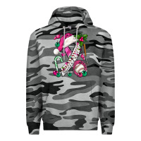 Slate Camo Pink Christmas Breast Cancer Ribbon Baseball Premium Hoodie - BundleAndBundleShop