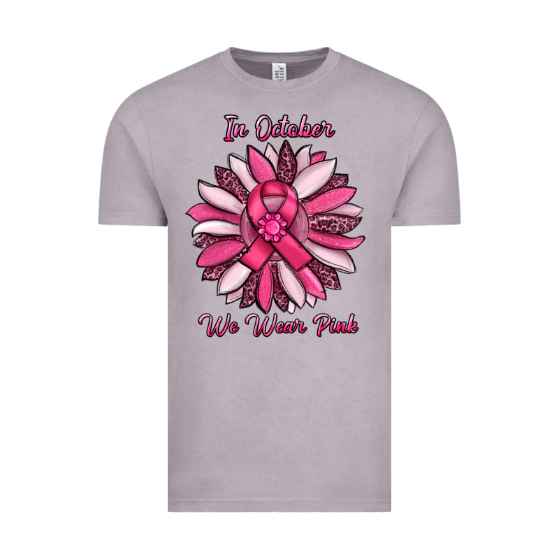 In October We Wear Pink Sunflower Vintage Tee by RanaPortraitStore | Teevron