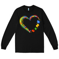 Black autism heart Long Sleeve Tee - JahusDesignShop