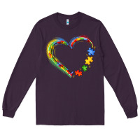 Plum autism heart Long Sleeve Tee - JahusDesignShop