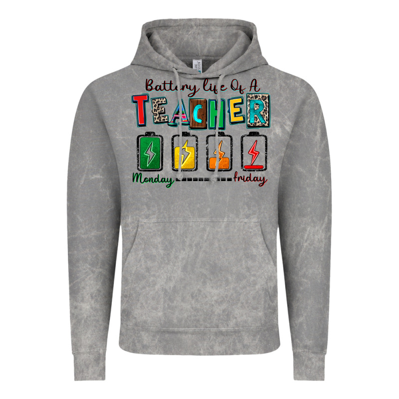 Battery Life Of A Teacher Vintage Hoodie by Zillion Design Studio | Teevron