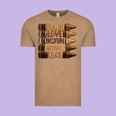 Teach Love Inspire Motivate Lead Vintage Tee Designed By Zillion Design Studio