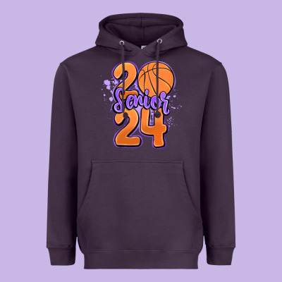 Senior 2024 Basketball Heavyweight Hoodie Designed By Maliassmallbusiness