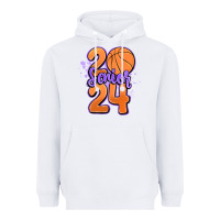 White senior 2024 basketball Heavyweight Hoodie - MaliasSmallBusiness